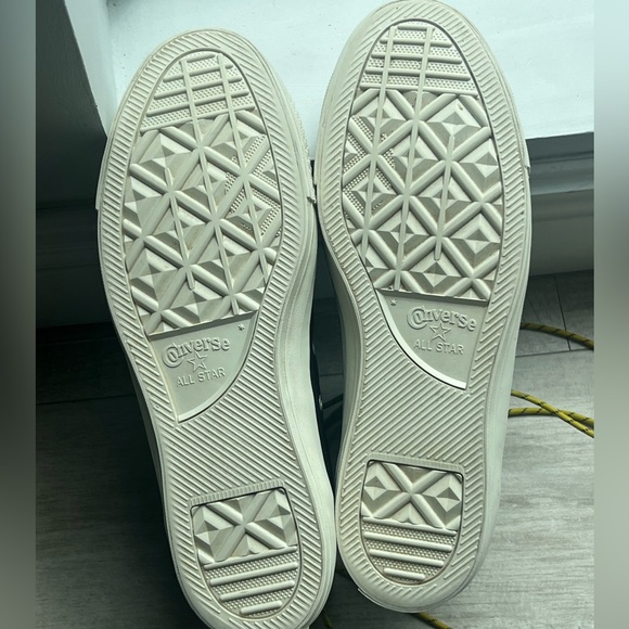 Converse, Chuck Taylor All Star HI Leather Mens Size 11, Black/Bold Citron/Egret - Picture 7 of 9